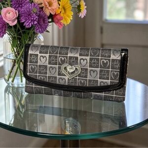 NWOT Brighton Black and Gray Heart Wallet